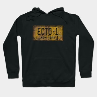 Ecto-1 Rusty and Weathered Licence Plate (Ghostbusters) Hoodie